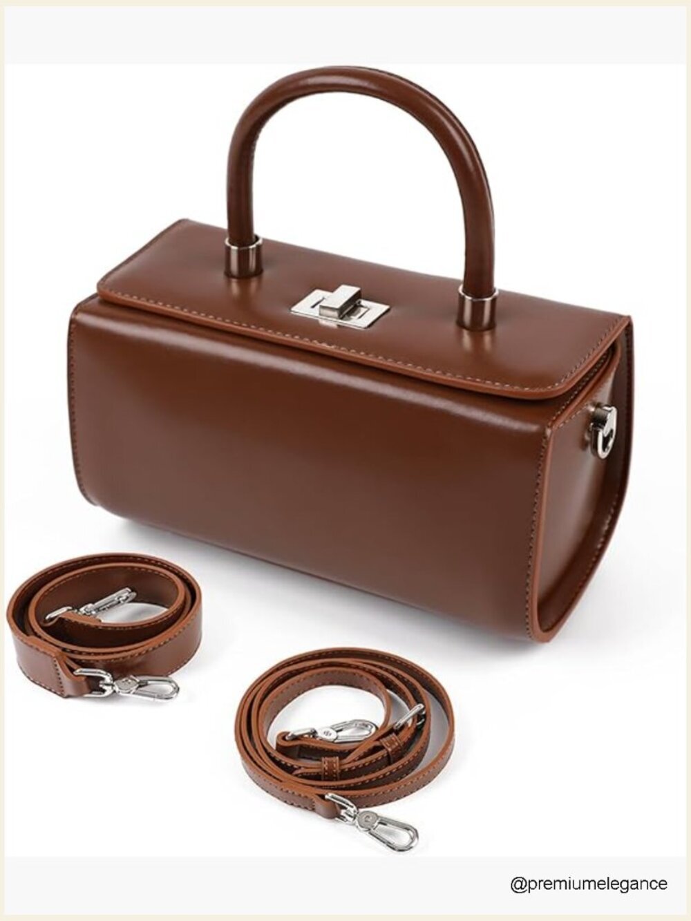 Genuine Leather Shoulder Crossbody Bag with Adjustable Straps